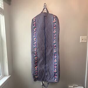 Vera Bradley Vintage Travel Blue Floral Print Garment Hanging Bag